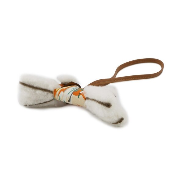 HERMES Buddy Bag Charm Aloha Silk/Chevre Myzore Goatskin/Mouton White/Multic. - Picture 8 of 9